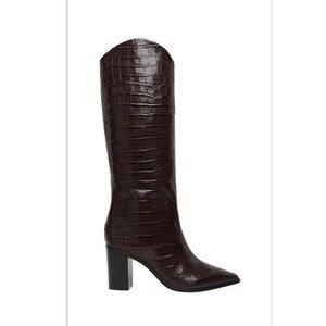 Schutz Croc-Embossed Boots